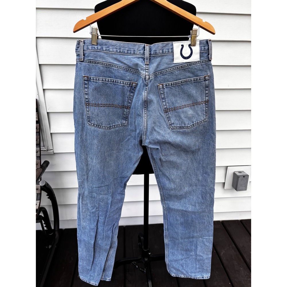 NFL Indianapolis Colts Jeans Mens‎ 34x32 Light Wash Denim Football